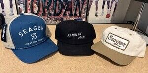 Lot Of (3) Seager Co. Western Hat One Size SnapBack Ramblin Man Uncle Bill Hats